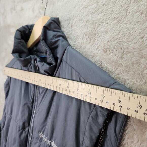 Columbia Vest Omni Heat Full Zip Gray Quilted Puffer Pockets Men's L Slope Edge - Picture 6 of 10